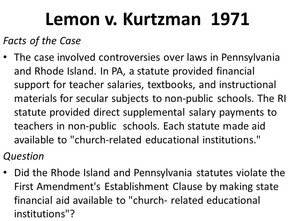 Lemon v top kurtzman case brief